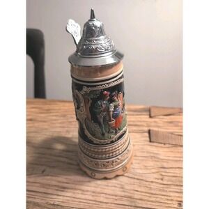Vintage German Beer Stein, Lador Switzerland Musical Works W. Germany 9" htf